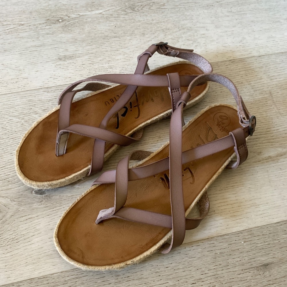Blowfish Malibu Womens‎ Faux Leather Cork 8.5 Sandls stylish beach summer spring